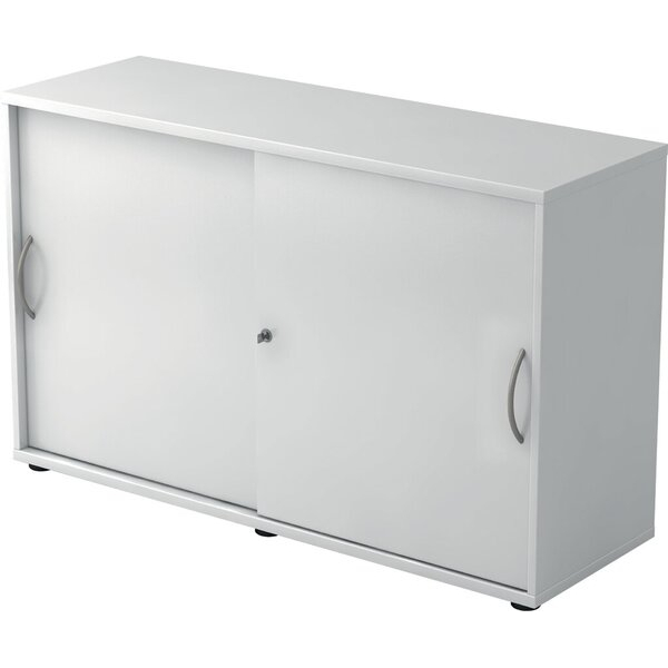 4032062140222 - Schiebetürenschrank 1752 (H x B x T) 748 x 120 x 400 mm 2 Ordnerhöhen abschließbar weiß weiß 4032062140222 Hammerbacher