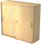 Schiebetürenschrank 1753, (H x B x T) 1200 x 1110 x 400 mm, 3 Ordnerhöhen, abschließbar, ahorn/ahorn