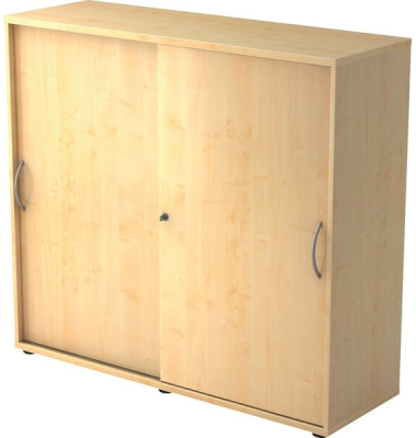Schiebetürenschrank 1753, (H x B x T) 1200 x 1110 x 400 mm, 3 Ordnerhöhen, abschließbar, ahorn/ahorn