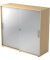 Schiebetürenschrank 1753, (H x B x T) 1200 x 1110 x 400 mm, 3 Ordnerhöhen, abschließbar, ahorn/silber