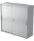 Schiebetürenschrank 1753, (H x B x T) 1200 x 1110 x 400 mm, 3 Ordnerhöhen, abschließbar, grau/grau