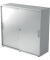 Schiebet&uuml;renschrank V1752/V1753 V1753S/5/S/BM, abschlie&szlig;bar, 3 OH, grau/silber, 120x110x40cm (BxHxT)