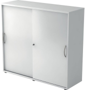 Schiebetürenschrank 1753, (H x B x T) 1200 x 1110 x 400 mm, 3 Ordnerhöhen, abschließbar, weiß/weiß