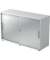 Schiebetürenschrank 1752, (H x B x T) 748 x 120 x 400 mm, 2 Ordnerhöhen, abschließbar, weiß/silber