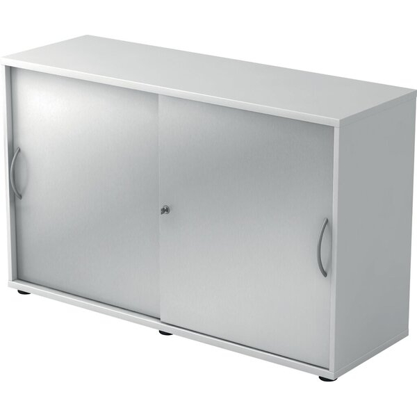4032062155394 - Schiebetürenschrank V1752 V1753 V1752S W S BM abschließbar 2 OH weiß silber 120x748x40cm (BxHxT) 4032062155394 Hammerbacher