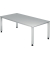 Schreibtisch Q-Serie, manuell h&ouml;henverstellbar, 68-83,5cm (H), 200x80cm (BxT), rechteckig, grau / silber