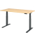 Schreibtisch Basic, höhenverstellbar, 64-129cm (H), rechteckig, ahorn / graphit
