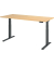 Schreibtisch Basic, höhenverstellbar, 64-129cm (H), rechteckig, ahorn / graphit