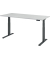 Schreibtisch Basic, höhenverstellbar, 64-129cm (H), rechteckig, grau / graphit