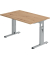 Schreibtisch O-Serie, manuell h&ouml;henverstellbar, 65-85cm (H), 120x80cm (BxT), rechteckig, asteiche / graphit