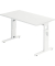 Schreibtisch O-Serie mini, manuell h&ouml;henverstellbar, 65-85cm (H), 120x67cm (BxT), rechteckig, wei&szlig; / wei&szlig;