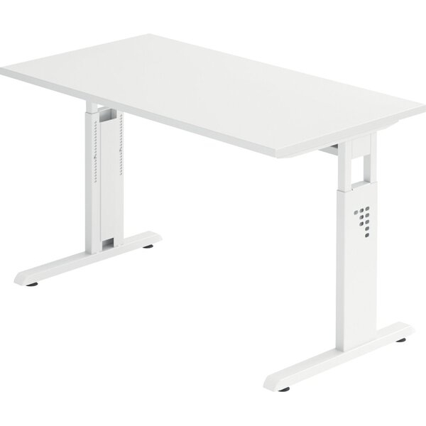 4032062188613 - Schreibtisch O-Serie mini manuell höhenverstellbar 65-85cm (H) 120x67cm (BxT) rechteckig weiß   weiß 4032062188613 Hammerba