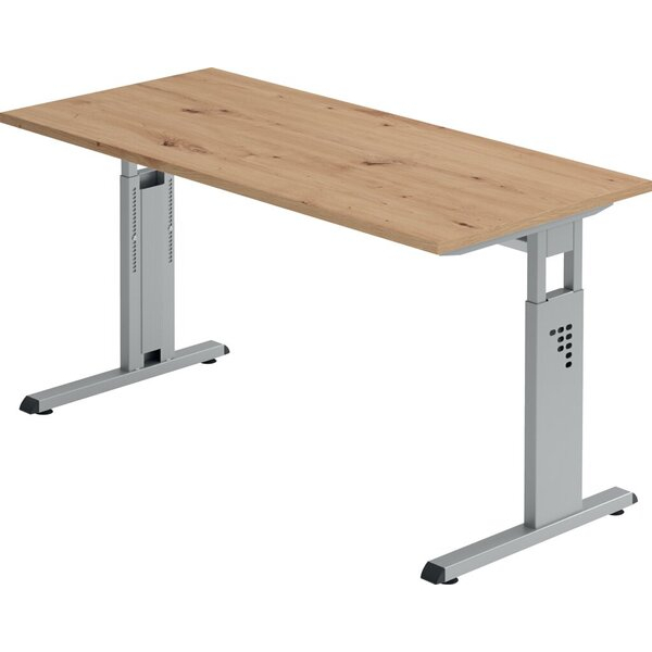 4032062188620 - Schreibtisch O-Serie mini manuell höhenverstellbar 65-85cm (H) 140x67cm (BxT) rechteckig asteiche 4032062188620 Hammerbache
