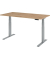 Schreibtisch Basic, höhenverstellbar, 64-129cm (H), rechteckig, asteiche / silber