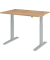 Sitz-Steh-Schreibtisch XMKA, elektrisch h&ouml;henverstellbar, 70-120cm (H), 120x80cm (BxT), rechteckig, asteiche / silber