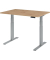 Schreibtisch Basic, höhenverstellbar, 64-129cm (H), rechteckig, asteiche / silber