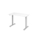 Sitz-Steh-Schreibtisch Mini, elektrisch höhenverstellbar, 71-120cm (H), 120x67,2cm (BxT), rechteckig, weiß / silber