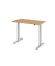 Sitz-Steh-Schreibtisch Mini, elektrisch höhenverstellbar, 71-120cm (H), 120x67,2cm (BxT), rechteckig, asteiche / silber