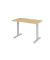 Sitz-Steh-Schreibtisch Mini, elektrisch höhenverstellbar, 71-120cm (H), 120x67,2cm (BxT), rechteckig, asteiche / silber