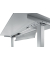Schreibtisch Mini, elektrisch höhenverstellbar, 71-120cm (H), 140x67,2cm (BxT), rechteckig, weiß / silber