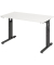 Schreibtisch O-Serie mini, manuell höhenverstellbar, 65-85cm (H), 120x67,2cm (BxT), rechteckig, weiß / graphit