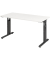Schreibtisch O-Serie mini, manuell höhenverstellbar, 65-85cm (H), 140x67,2cm (BxT), rechteckig, weiß / graphit
