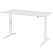 Sitz-Steh-Schreibtisch XMKA, elektrisch h&ouml;henverstellbar, 70-120cm (H), 180x80cm (BxT), rechteckig, wei&szlig; / wei&szlig;