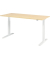 Sitz-Steh-Schreibtisch XMKA, elektrisch h&ouml;henverstellbar, 70-120cm (H), 180x80cm (BxT), rechteckig, ahorn / wei&szlig;