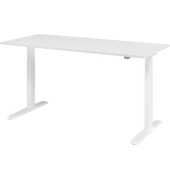 Sitz-Steh-Schreibtisch XMKA, elektrisch h&ouml;henverstellbar, 70-120cm (H), 180x80cm (BxT), rechteckig, wei&szlig; / wei&szlig;