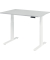 Schreibtisch Basic, höhenverstellbar, 64-129cm (H), rechteckig, grau / weiß