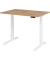 Schreibtisch Basic, höhenverstellbar, 64-129cm (H), rechteckig, asteiche / weiß
