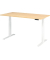 Schreibtisch Basic, höhenverstellbar, 64-129cm (H), rechteckig, ahorn / weiß