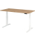Schreibtisch Basic, höhenverstellbar, 64-129cm (H), rechteckig, asteiche / weiß