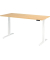 Schreibtisch Basic, höhenverstellbar, 64-129cm (H), rechteckig, ahorn / weiß