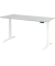Schreibtisch Basic, höhenverstellbar, 64-129cm (H), rechteckig, grau / weiß