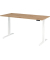 Schreibtisch Basic, höhenverstellbar, 64-129cm (H), rechteckig, asteiche / weiß