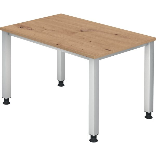 4032062193570 - eurokraft pro Schreibtisch 4-Fuß-Gestell Breite 1200 mm alusilber   Asteiche