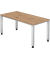 Schreibtisch Q-Serie, manuell h&ouml;henverstellbar, 68-83,5cm (H), 160x80cm (BxT), rechteckig, asteiche / silber
