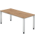 Schreibtisch Q-Serie, manuell h&ouml;henverstellbar, 68-83,5cm (H), 180x80cm (BxT), rechteckig, asteiche / silber