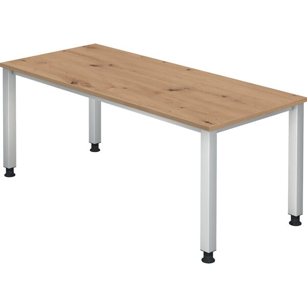4032062193594 - eurokraft pro Schreibtisch 4-Fuß-Gestell Breite 1800 mm alusilber Asteiche 4032062193594 - eurokraft pro Schreibtisch 4-Fuß-Gestell Breite 1800 mm alusilber Asteiche