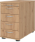 Standcontainer SC50, 4 Auszüge, Zentralverriegelung, 420 x 800 x 720/760 mm, asteiche