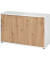 Schiebetürenschrank 1752, (H x B x T) 748 x 120 x 400 mm, 2 Ordnerhöhen, abschließbar, weiß/asteiche