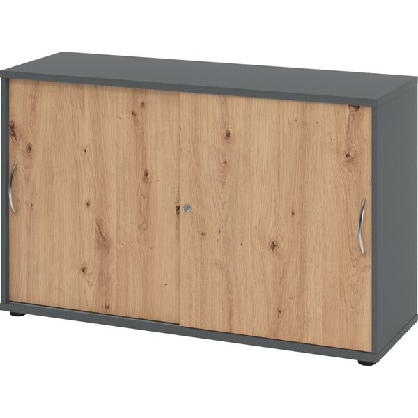 4032062304617 - Schiebetürenschrank 1752 (H x B x T) 748 x 120 x 400 mm 2 Ordnerhöhen abschließbar graphit asteiche 4032062304617 Hammerbach 4032062304617 - Schiebetürenschrank 1752 (H x B x T) 748 x 120 x 400 mm 2 Ordnerhöhen abschließbar graphit asteiche 4032062304617 Hammerbach