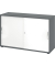 Schiebetürenschrank 1752, (H x B x T) 748 x 120 x 400 mm, 2 Ordnerhöhen, abschließbar, graphit/weiß