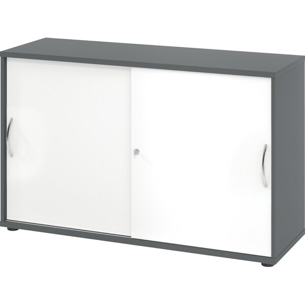 4032062304631 - Schiebetürenschrank 1752 (H x B x T) 748 x 120 x 400 mm 2 Ordnerhöhen abschließbar graphit weiß 4032062304631 Hammerbacher 4032062304631 - Schiebetürenschrank 1752 (H x B x T) 748 x 120 x 400 mm 2 Ordnerhöhen abschließbar graphit weiß 4032062304631 Hammerbacher
