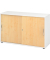 Schiebetürenschrank 1752, (H x B x T) 748 x 120 x 400 mm, 2 Ordnerhöhen, abschließbar, weiß/ahorn