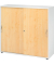 Schiebetürenschrank 1753, (H x B x T) 1200 x 1110 x 400 mm,3 Ordnerhöhen, abschließbar, weiß/ahorn