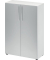 Schrank 450, 3 Ordnerhöhen, 1.144 x 800 x 346 mm, Drehtüren, weiß/silber
