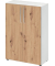 Flügeltürenschrank 450, 1144 x 800 x 346 mm, 3 Ordnerhöhen, 2 Fachböden, weiß/asteiche