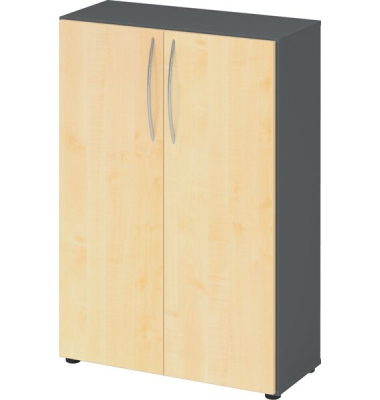 Aktenschrank 4550, V4550G3BM grafit, ahorn 2 Fachböden 80,0 x 34,6 x 114,4 cm